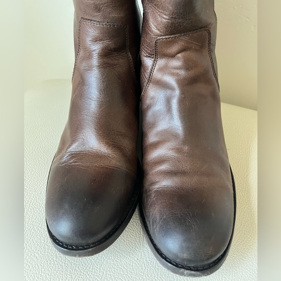 Frye Melissa Brown Leather  black Zip Ridding boots size 7 - Picture 11 of 15